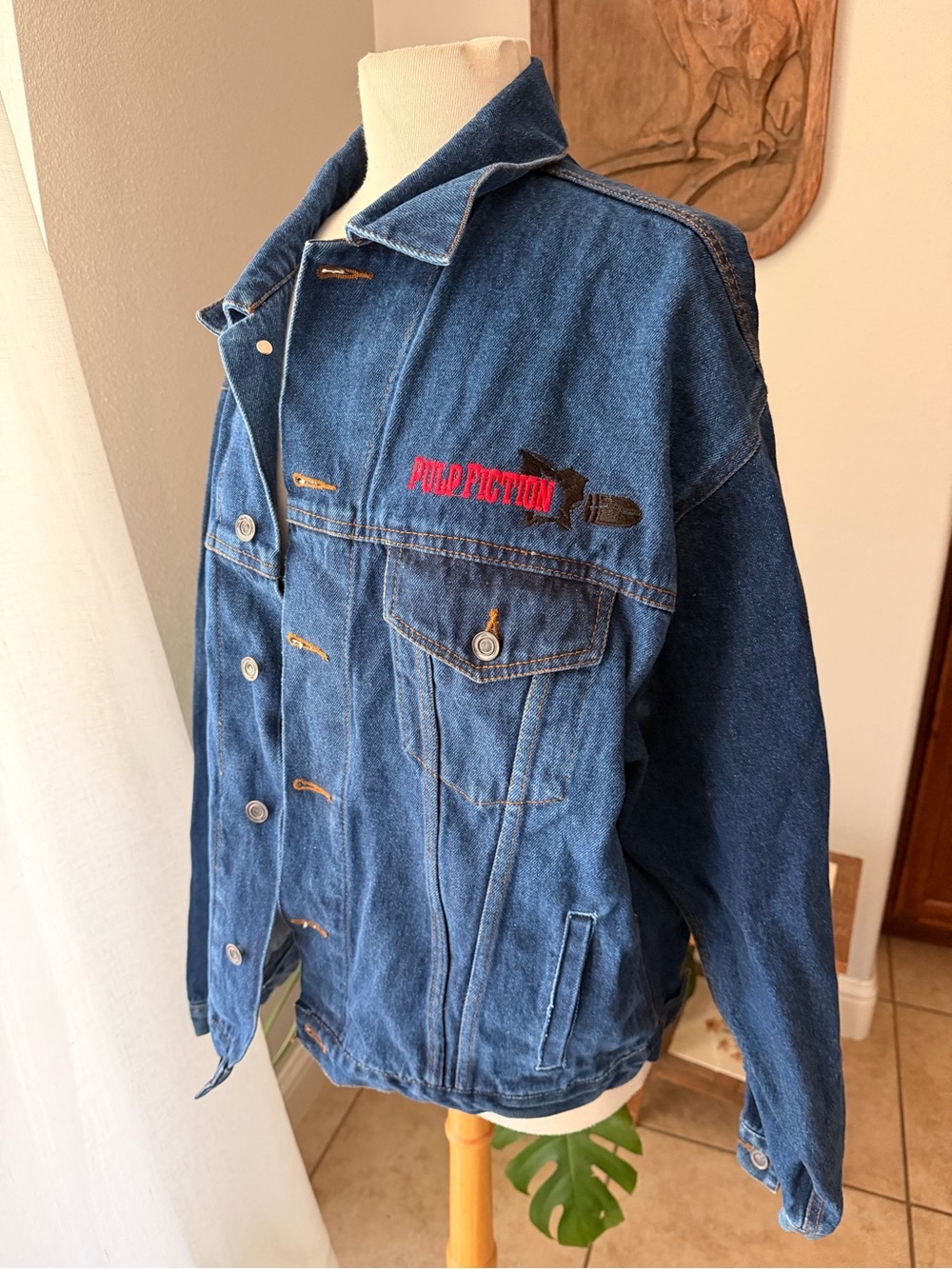 Vintage Pulp Fiction Denim Jacket XL Buena Vista Movie Promo